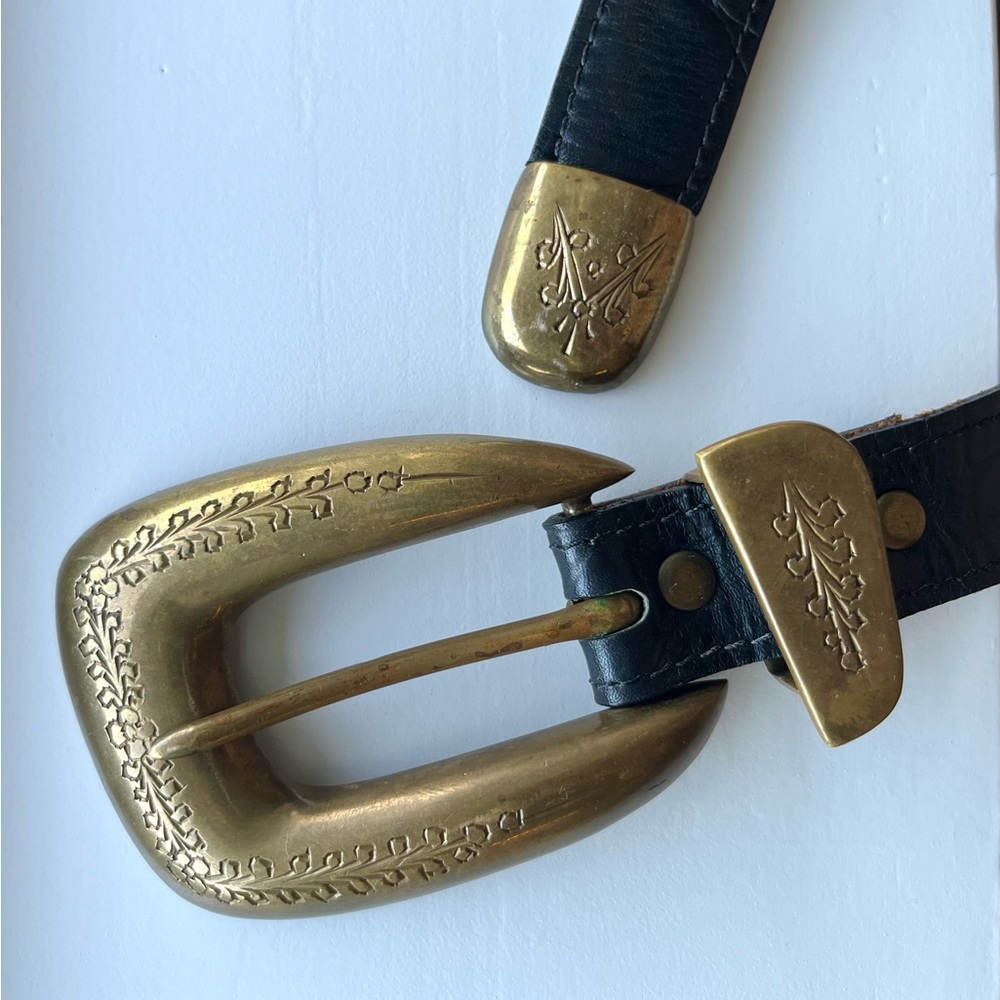 Streets Ahead Vintage Brass+Leather Belt